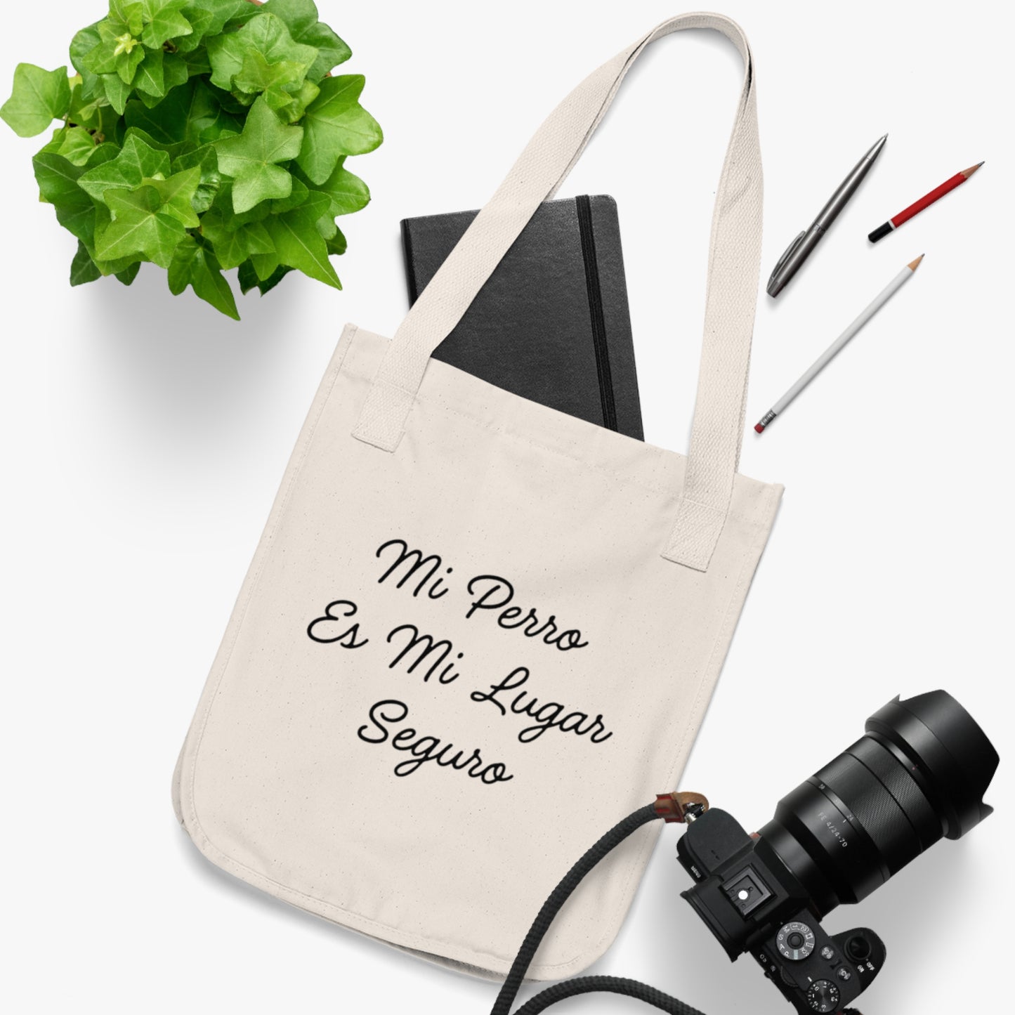 Eco Tote Bag Natural — “Mi Perro es Mi Lugar Seguro” • Bolsa Reforzada y Sostenible
