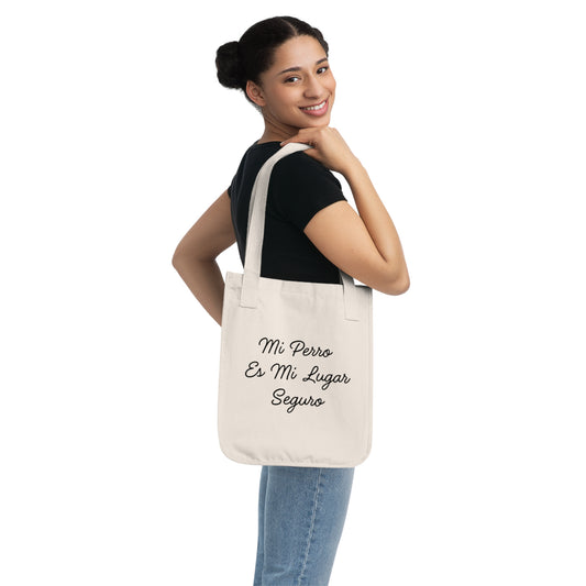 Eco Tote Bag Natural — “Mi Perro es Mi Lugar Seguro” • Bolsa Reforzada y Sostenible