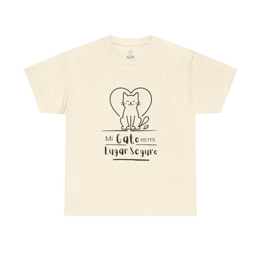 Mi Gato Es Mi Lugar Seguro Camiseta – T-Shirt Suave para Amantes de los Gatos | Diseño en Español