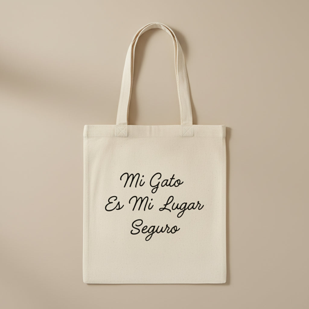 Bolsa de Lona Orgánica para Amantes de Gatos — Diseño Tierno y Sostenible