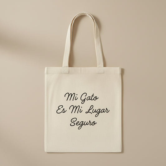 Bolsa de Lona Orgánica para Amantes de Gatos — Diseño Tierno y Sostenible