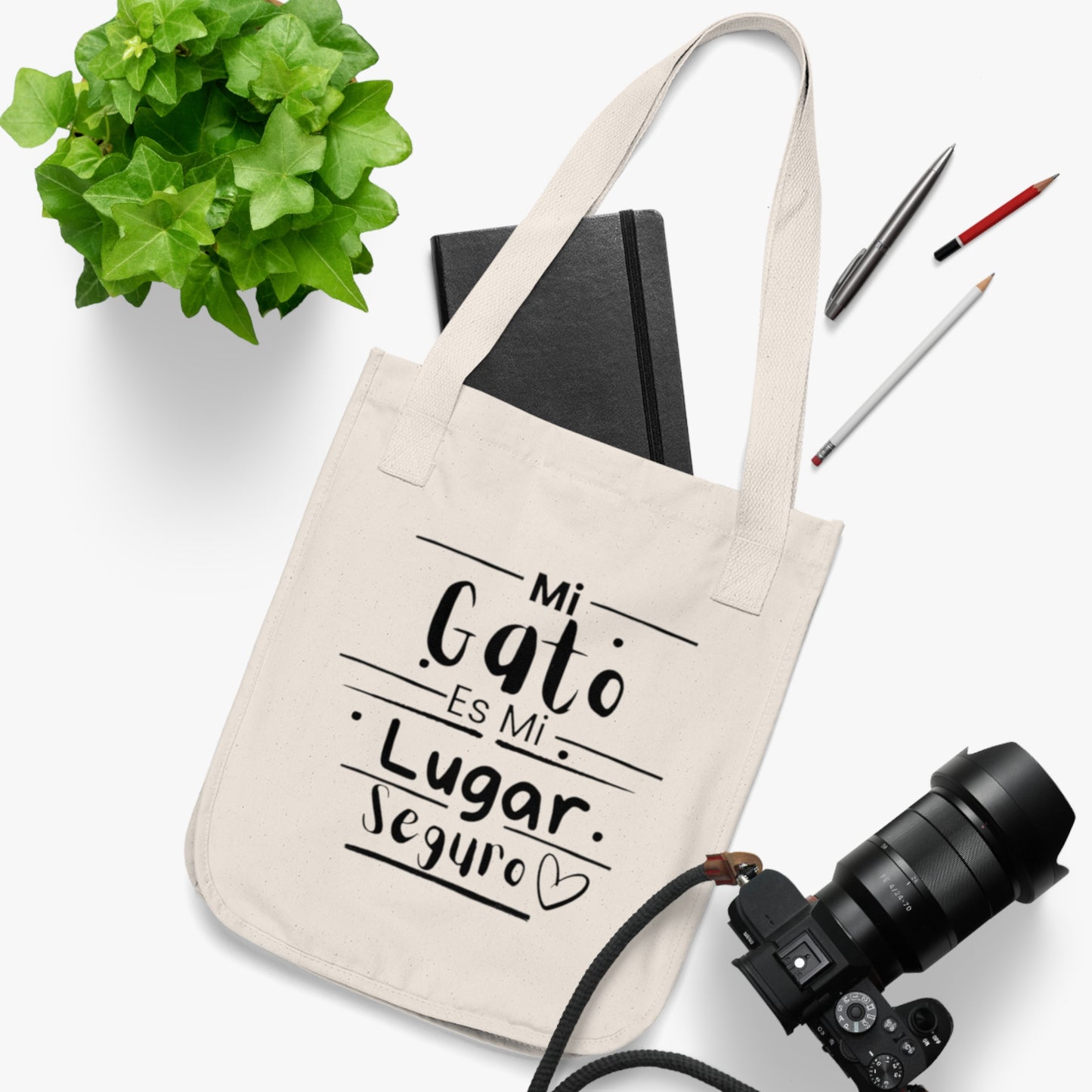 Tote Bag “Mi Gato es Mi Lugar Seguro” — Bolsa Orgánica para Cat Lovers